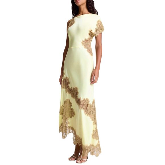 A.L.C. Alessia Satin and Lace Maxi Dress Size S/XS 2 US NEW - Picture 6 of 12